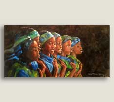 African Children's Choir 12x24 Canvas